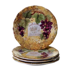 Certified International Gilded Wine 4-pc. Dinner Plate Set