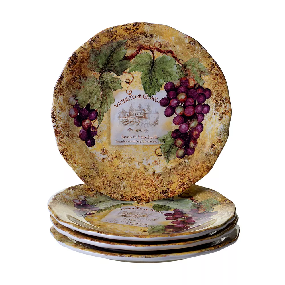 Certified International Gilded Wine 4-pc. Dinner Plate Set 1 Certified International Gilded Wine 4-pc. Dinner Plate Set