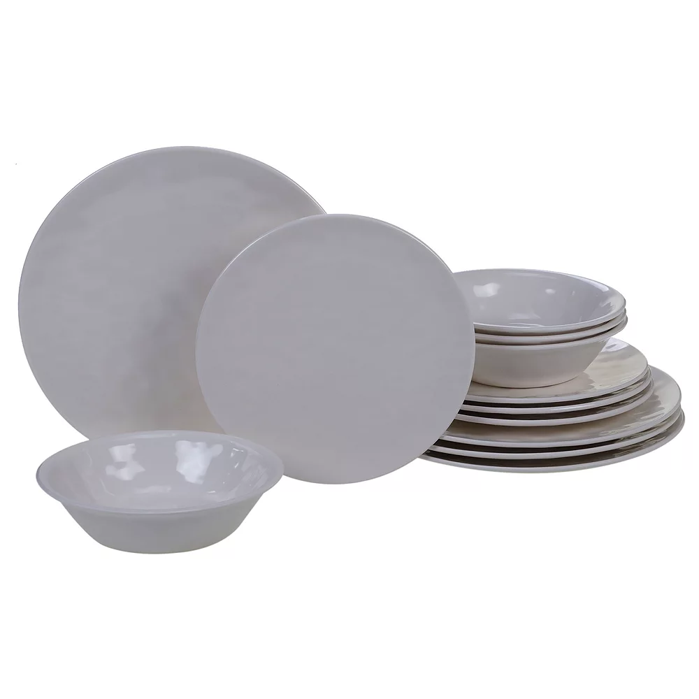 Certified International 12-piece Solid Melamine Dinnerware Set 1 Certified International 12-piece Solid Melamine Dinnerware Set