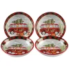 Certified International Home For Christmas 4-piece Soup / Pasta Bowl Set