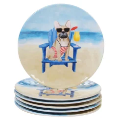 Certified International Hot Dogs 6-pc. Salad Plate Set