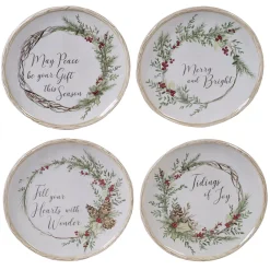 Certified International Holly & Ivy 4-pc. Canape Plate Set