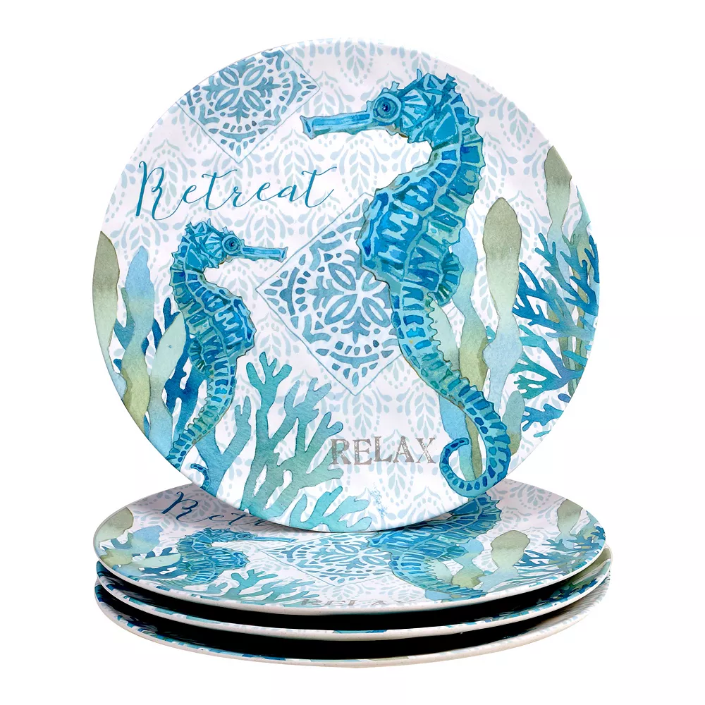 Certified International Beachcomber 4-pc. Melamine Dinner Plate Set 1 Certified International Beachcomber 4-pc. Melamine Dinner Plate Set