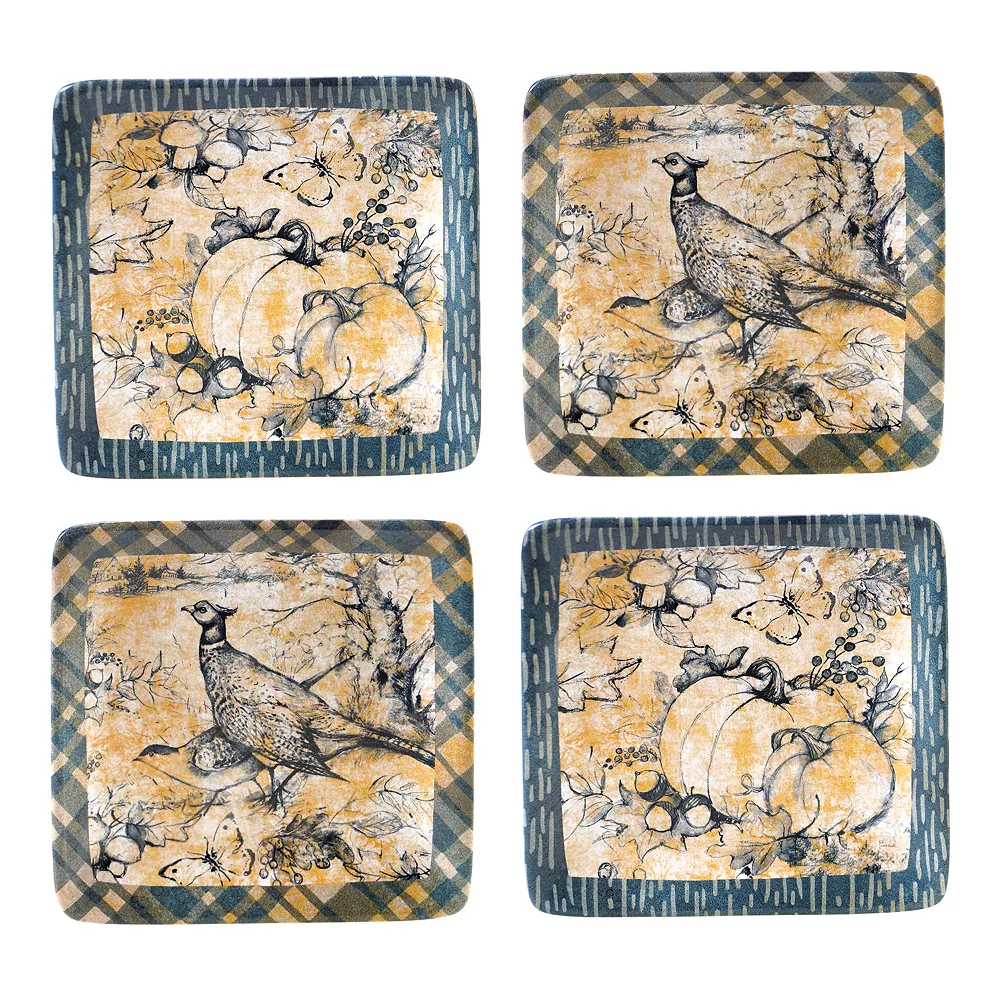 Certified International Harvest Gatherings 4-pc. Canape Plate Set 1 Certified International Harvest Gatherings 4-pc. Canape Plate Set