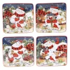 Certified International Magic Of Christmas Snowman 4-pc. Canape Plate Set