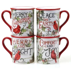 Certified International Evergreen Christmas 4-pc. Mug Set