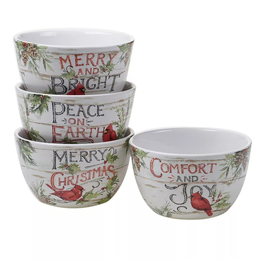 Certified International Evergreen Christmas 4-pc. Ice Cream Bowl Set 1 Certified International Evergreen Christmas 4-pc. Ice Cream Bowl Set