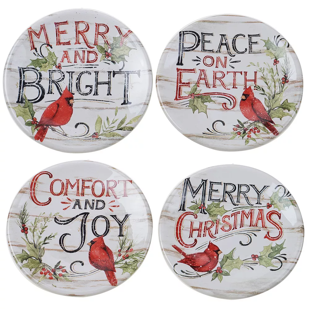 Certified International Evergreen Christmas 4-pc. Canape Plate Set 1 Certified International Evergreen Christmas 4-pc. Canape Plate Set