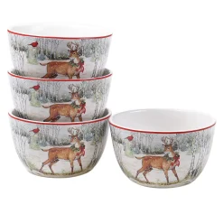 Certified International Winter Forest 4-pc. Ice Cream Bowl Set