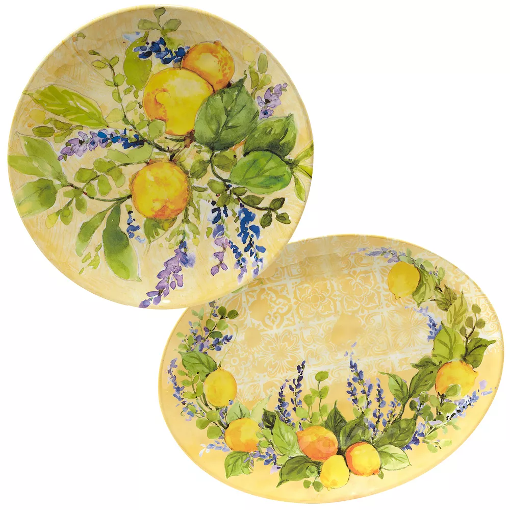 Certified International Lemon Zest 2-pc. Melamine Platter Set 1 Certified International Lemon Zest 2-pc. Melamine Platter Set