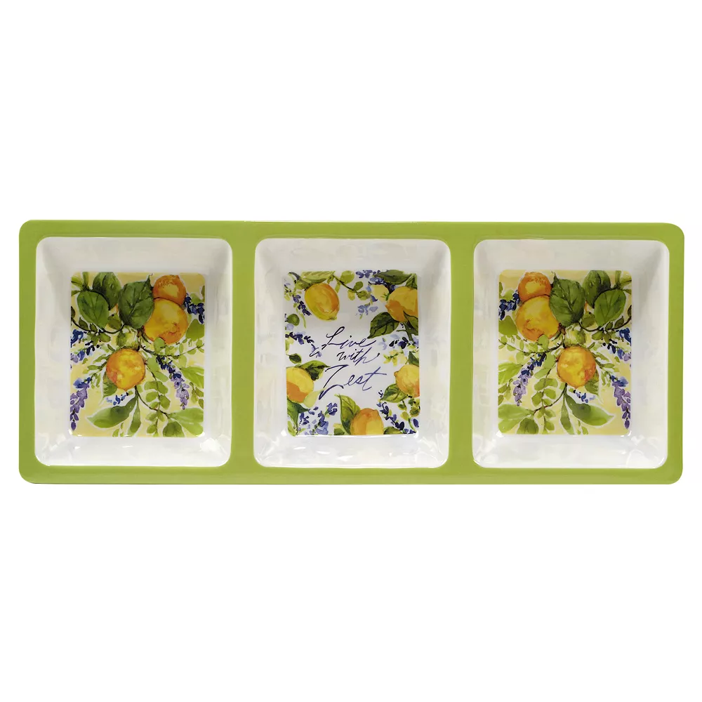 Certified International Lemon Zest 3-pc. Melamine Hostess Set 4 Certified International Lemon Zest 3-pc. Melamine Hostess Set - Image 4
