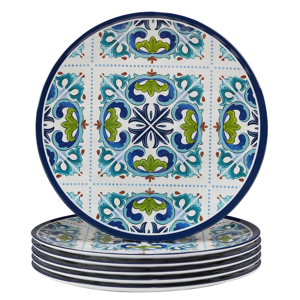 Certified International Mosaic 6-pc. Melamine Dinner Plate Set 1 Certified International Mosaic 6-pc. Melamine Dinner Plate Set