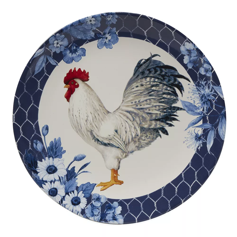 Certified International Indigo Rooster 4-pc. Dinner Plate Set 2 Certified International Indigo Rooster 4-pc. Dinner Plate Set - Image 2