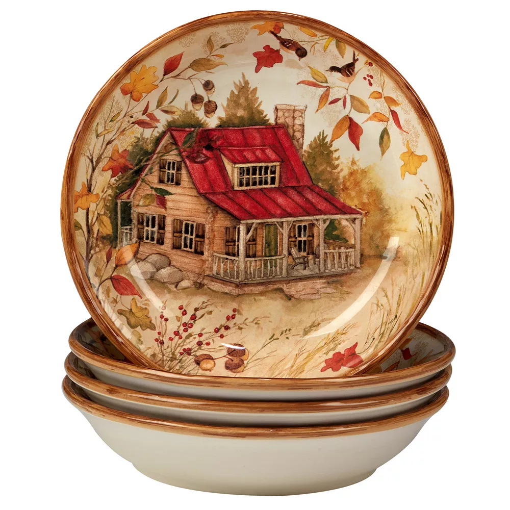 Certified International Pine Forest 4-pc. Soup/Pasta Bowl Set 1 Certified International Pine Forest 4-pc. Soup/Pasta Bowl Set