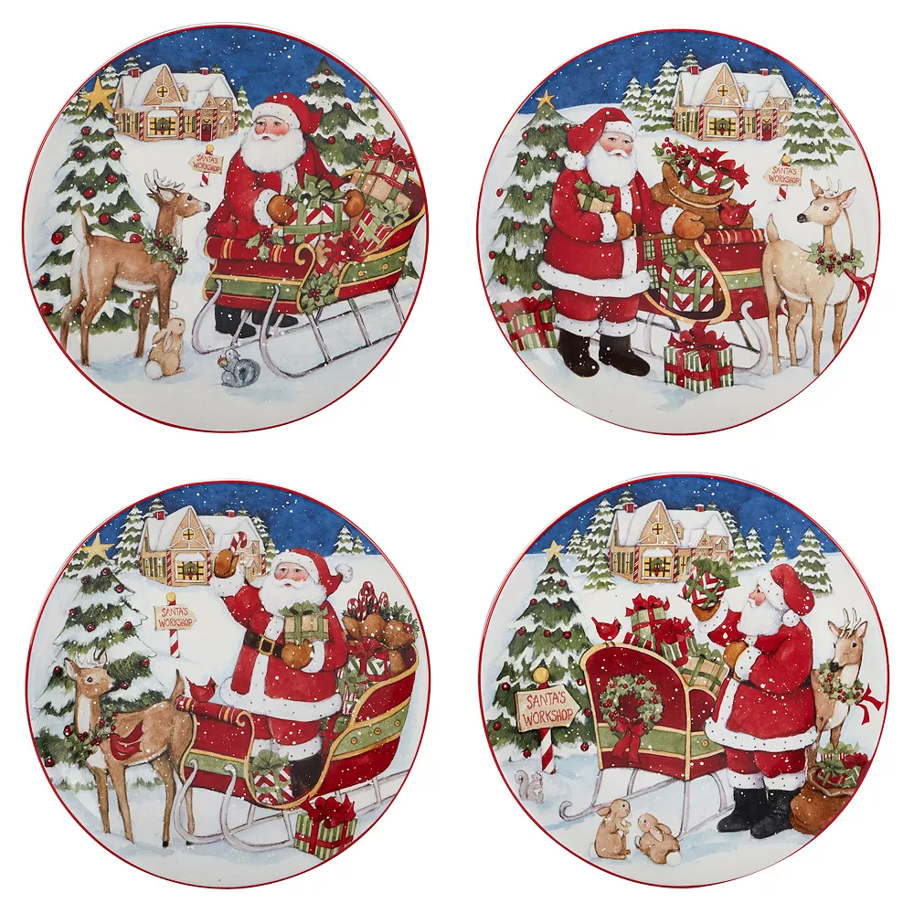 Certified International Santa's Workshop 4-pc. Dessert Plate Set 1 Certified International Santa's Workshop 4-pc. Dessert Plate Set