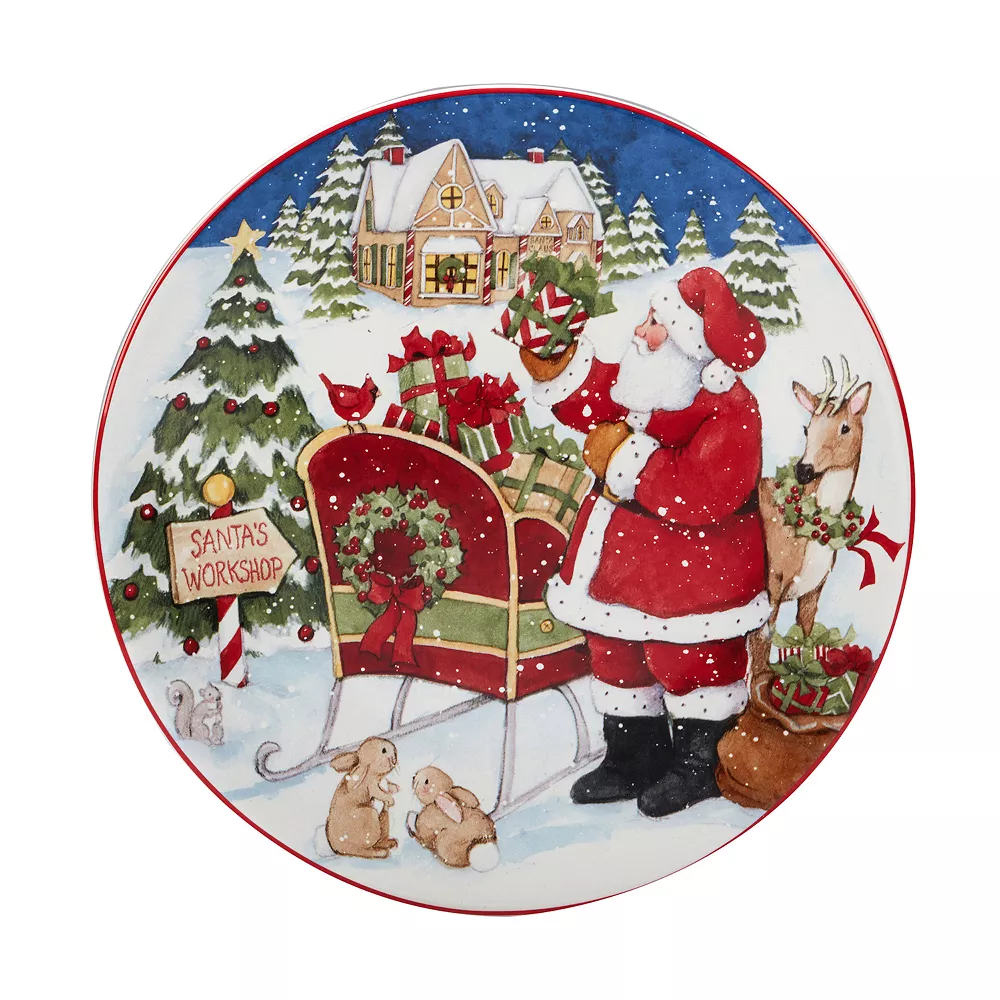 Certified International Santa's Workshop 4-pc. Dessert Plate Set 2 Certified International Santa's Workshop 4-pc. Dessert Plate Set - Image 2