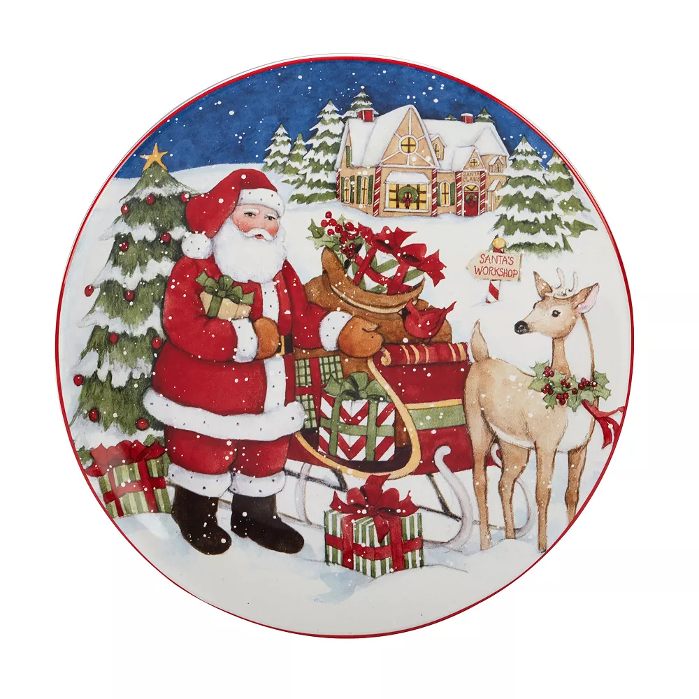 Certified International Santa's Workshop 4-pc. Dessert Plate Set 4 Certified International Santa's Workshop 4-pc. Dessert Plate Set - Image 4