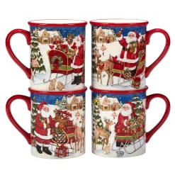 Certified International Santa's Workshop 4-pc. Mug Set