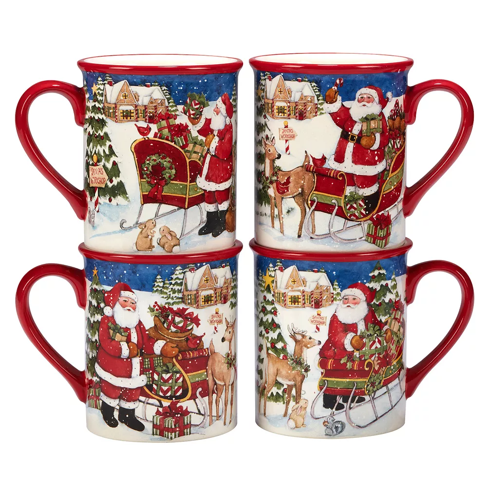Certified International Santa's Workshop 4-pc. Mug Set 1 Certified International Santa's Workshop 4-pc. Mug Set