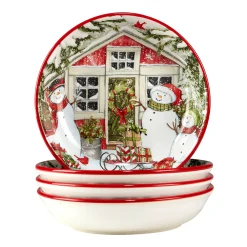 Certified International Snowman's Farmhouse 4-pc. Soup Bowl Set