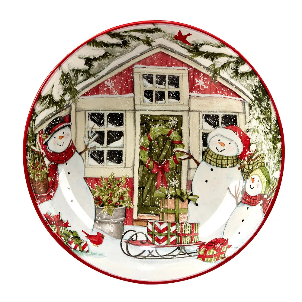 Certified International Snowman's Farmhouse Serving Bowl 1 Certified International Snowman's Farmhouse Serving Bowl