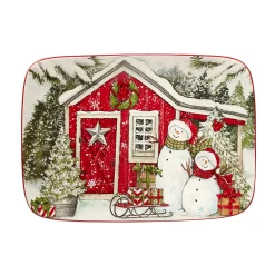 Certified International Snowman's Farmhouse Serving Platter