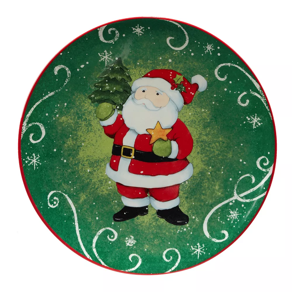 Certified International Holiday Magic Santa 4-pc. Dessert Plate Set 2 Certified International Holiday Magic Santa 4-pc. Dessert Plate Set - Image 2
