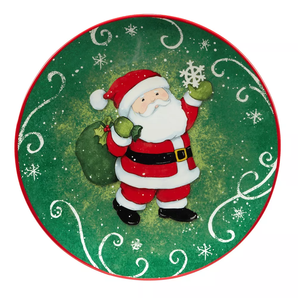 Certified International Holiday Magic Santa 4-pc. Dessert Plate Set 4 Certified International Holiday Magic Santa 4-pc. Dessert Plate Set - Image 4