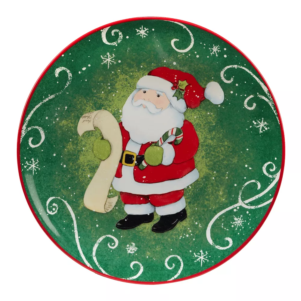 Certified International Holiday Magic Santa 4-pc. Dessert Plate Set 5 Certified International Holiday Magic Santa 4-pc. Dessert Plate Set - Image 5