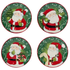 Certified International Holiday Magic Santa 4-pc. Canape Plate Set