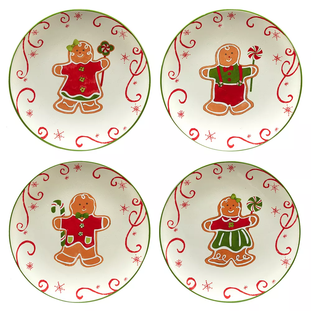 Certified International Holiday Magic Gingerbread 4-pc. Dessert Set 1 Certified International Holiday Magic Gingerbread 4-pc. Dessert Set