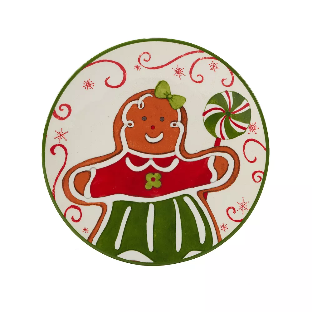 Certified International Holiday Magic Gingerbread 4-pc. Canape Plate Set 2 Certified International Holiday Magic Gingerbread 4-pc. Canape Plate Set - Image 2