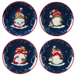 Certified International Holiday Magic Gnomes 4-pc. Dessert Plate Set