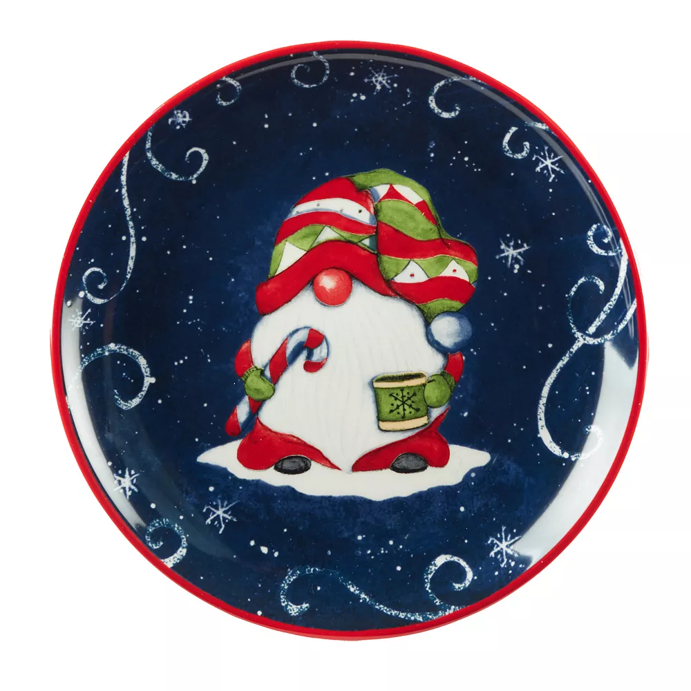 Certified International Holiday Magic Gnomes 4-pc. Dessert Plate Set 2 Certified International Holiday Magic Gnomes 4-pc. Dessert Plate Set - Image 2