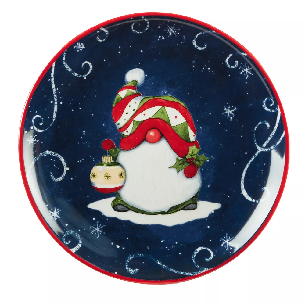 Certified International Holiday Magic Gnomes 4-pc. Dessert Plate Set 3 Certified International Holiday Magic Gnomes 4-pc. Dessert Plate Set - Image 3