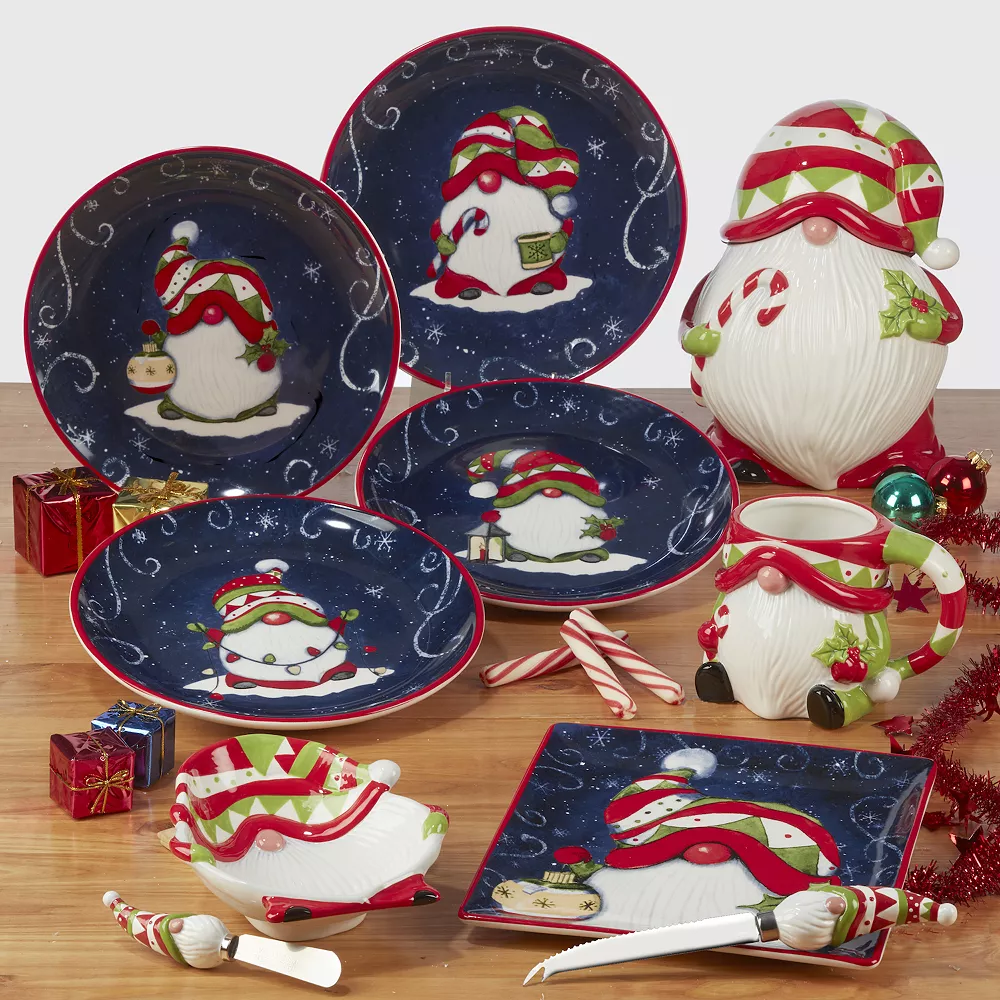 Certified International Holiday Magic Gnomes 4-pc. Dessert Plate Set 5 Certified International Holiday Magic Gnomes 4-pc. Dessert Plate Set - Image 5