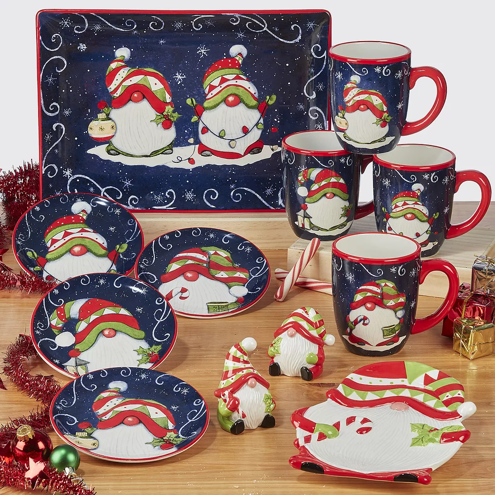 Certified International Holiday Magic Gnomes 4-pc. Dessert Plate Set 6 Certified International Holiday Magic Gnomes 4-pc. Dessert Plate Set - Image 6