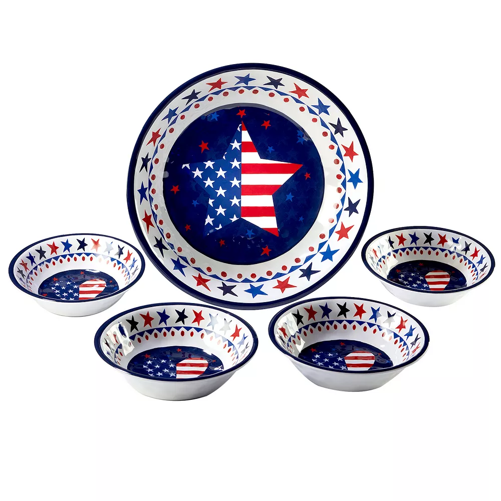Certified International Stars & Strips 5-pc. Salad Serve Set 1 Certified International Stars & Strips 5-pc. Salad Serve Set