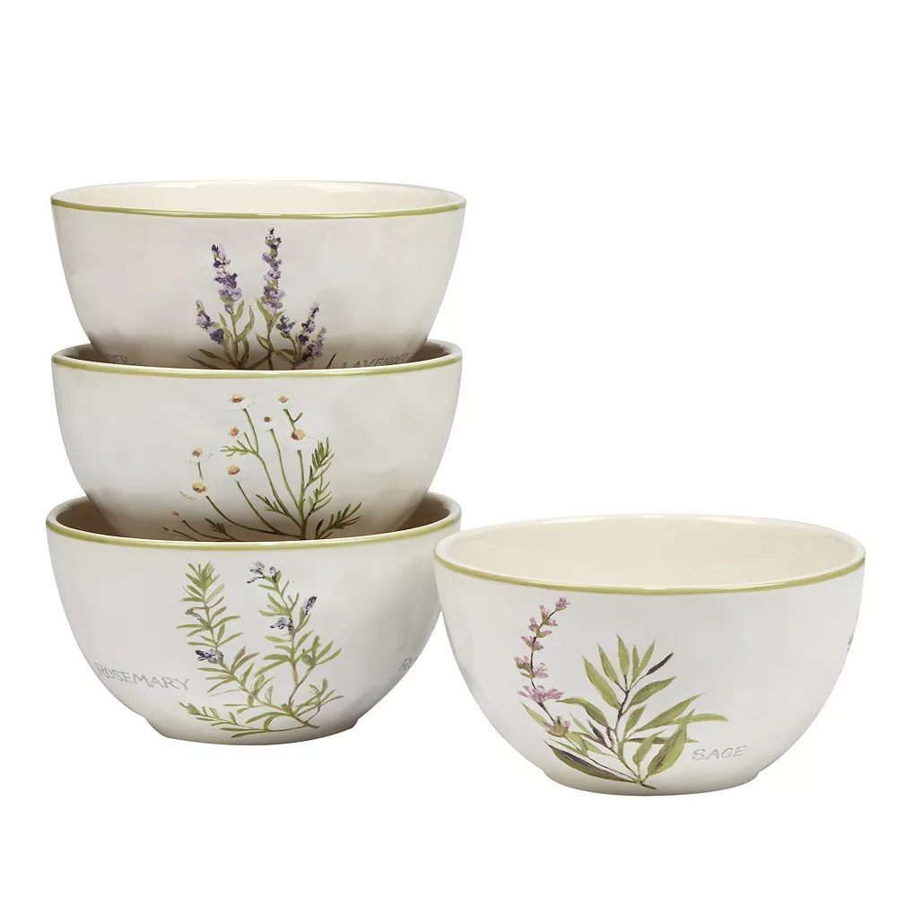 Certified International Fresh Herbs 4-pc. Ice Cream Bowl Set 1 Certified International Fresh Herbs 4-pc. Ice Cream Bowl Set