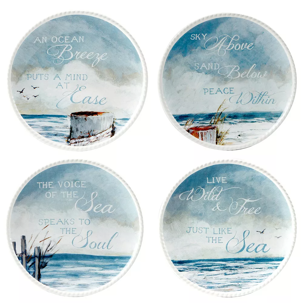 Certified International Shorebirds 4-pc. Canape Plate Set 1 Certified International Shorebirds 4-pc. Canape Plate Set