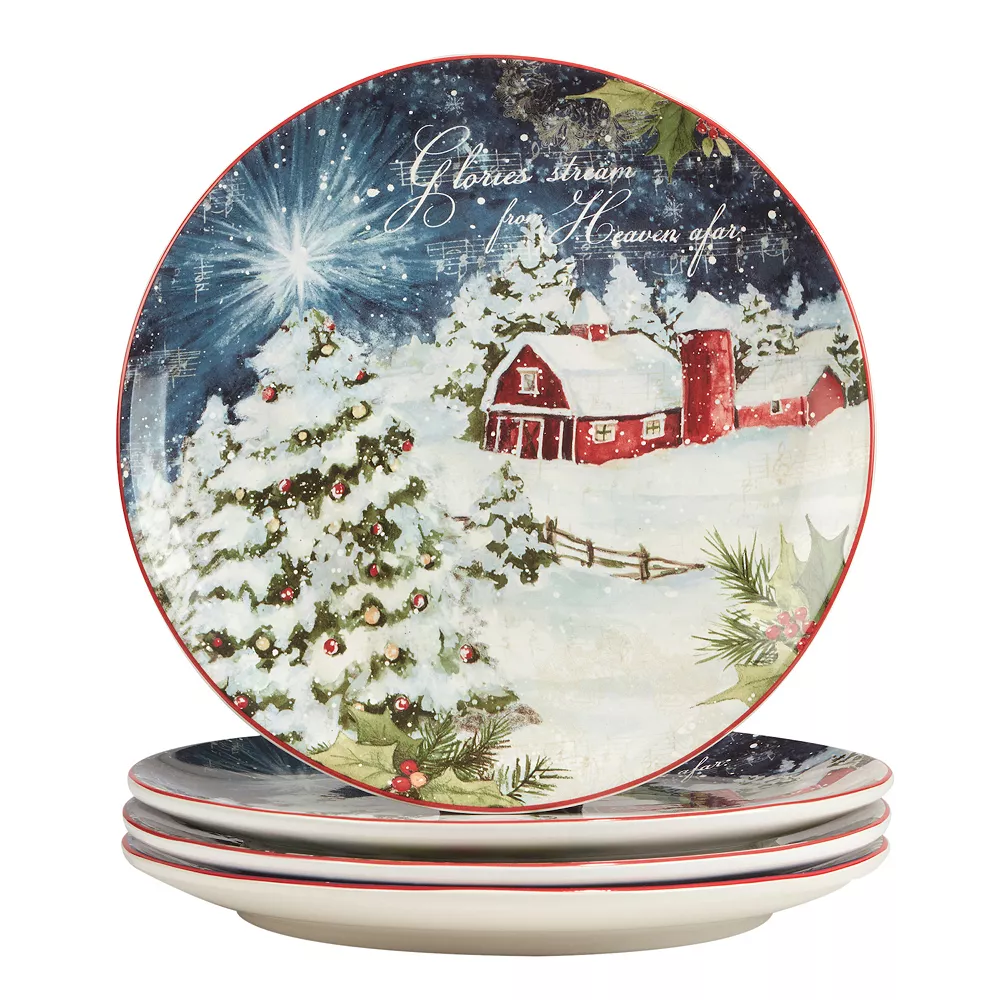 Certified International Silent Night 4-pc. Dinner Plate Set 1 Certified International Silent Night 4-pc. Dinner Plate Set