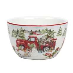 Certified International Red Truck Snowman 4-pc. Ice Cream Bowl Set -Certified international Sales 5829254 ALT3