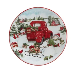 Certified International Red Truck Snowman 4-pc. Canape Plate Set -Certified international Sales 5829258 ALT2