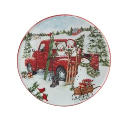 Certified International Red Truck Snowman 4-pc. Canape Plate Set -Certified international Sales 5829258 ALT3