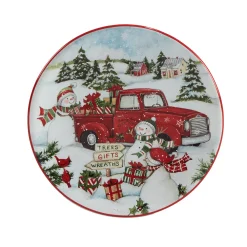 Certified International Red Truck Snowman 4-pc. Canape Plate Set -Certified international Sales 5829258 ALT4