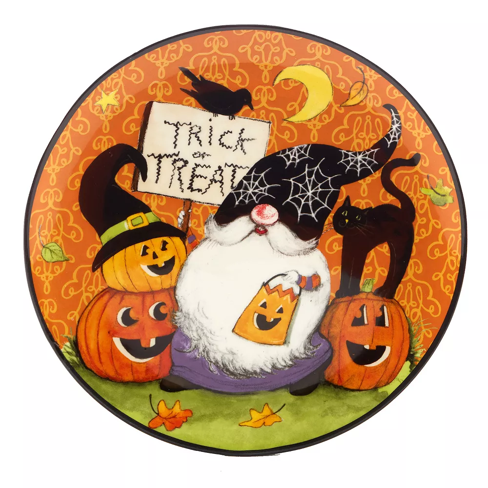 Certified International Halloween Gnomes 4-pc. Dessert Plate Set 3 Certified International Halloween Gnomes 4-pc. Dessert Plate Set - Image 3