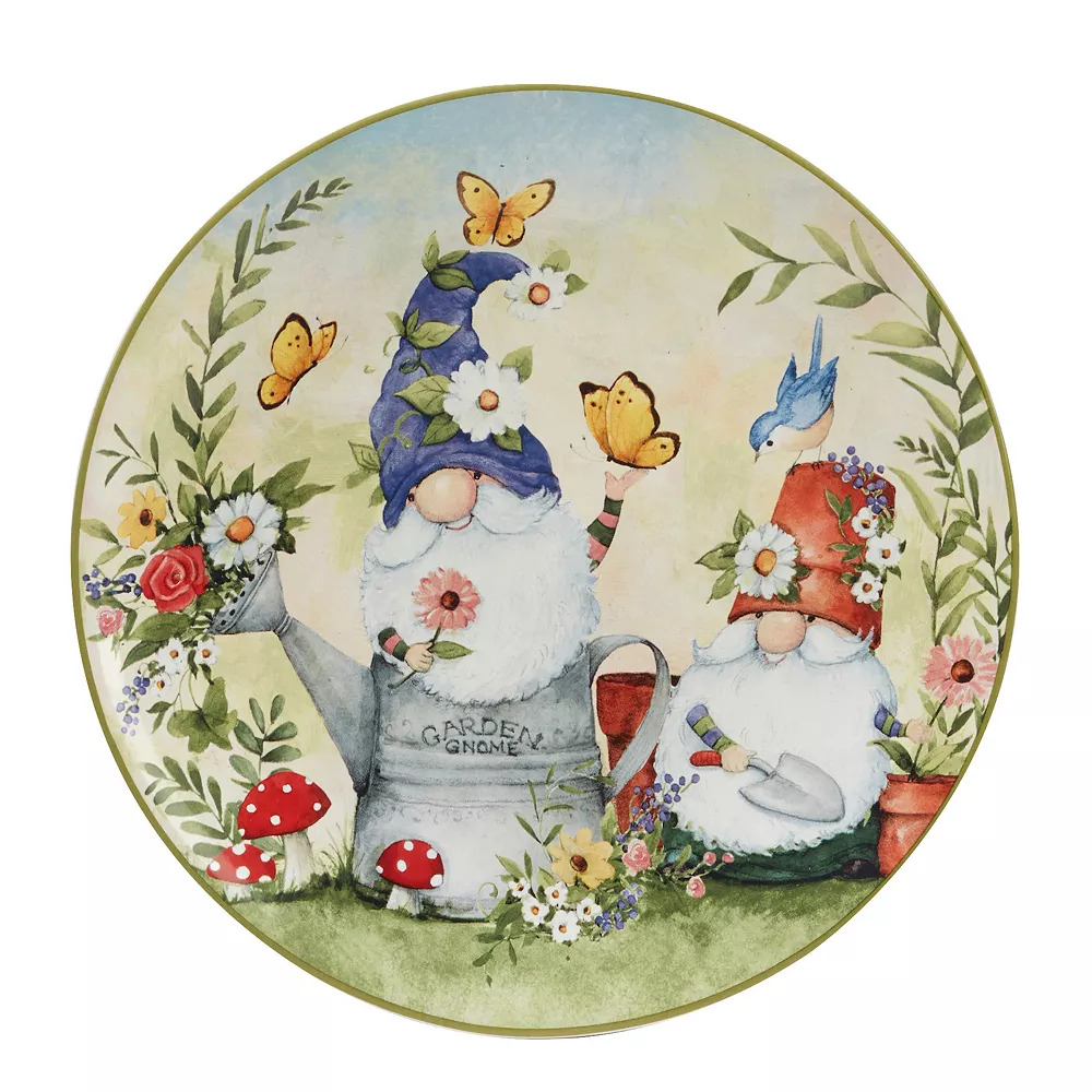 Certified International Garden Gnomes 4-pc. Dinner Plate Set 4 Certified International Garden Gnomes 4-pc. Dinner Plate Set - Image 4