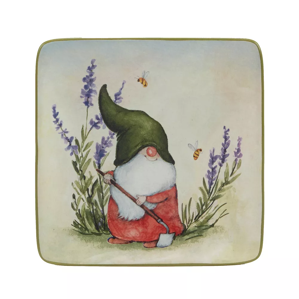 Certified International Garden Gnomes 4-pc. Canape Plate Set 3 Certified International Garden Gnomes 4-pc. Canape Plate Set - Image 3