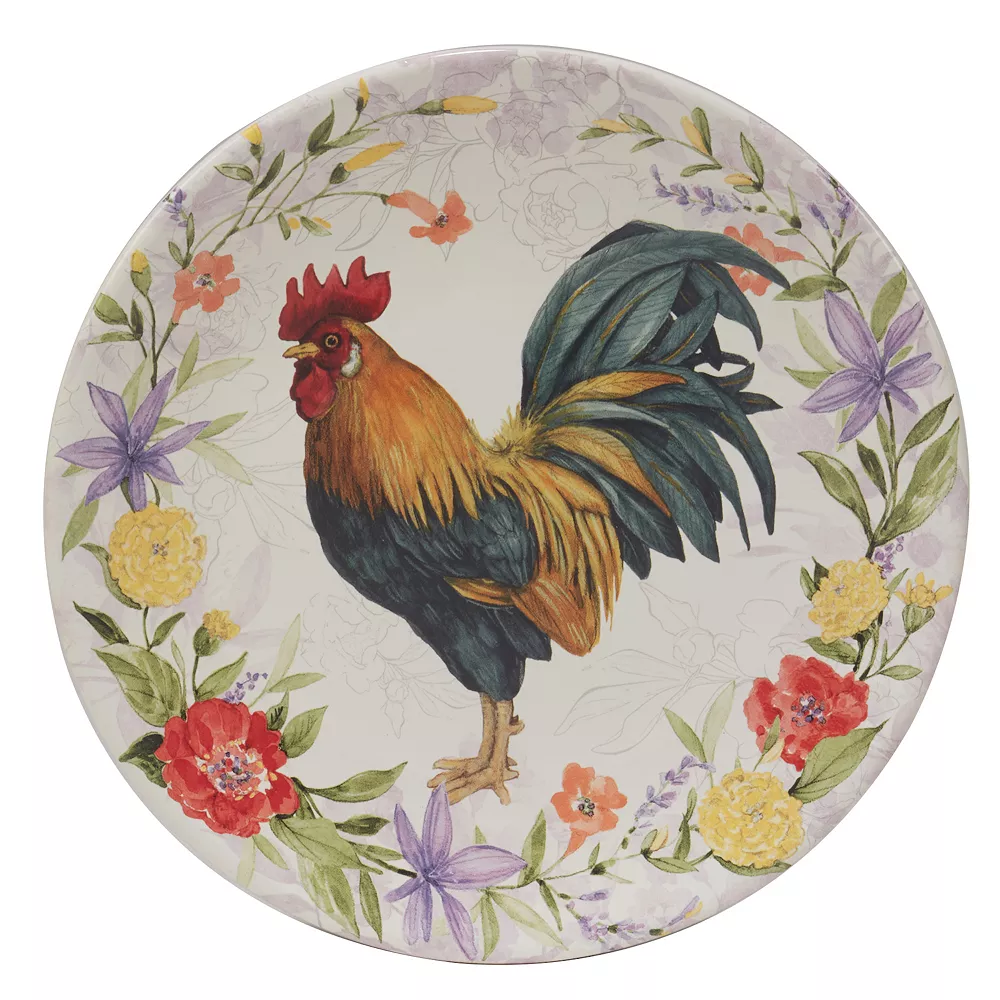 Certified International Floral Rooster 4-pc. Dinner Plate Set 4 Certified International Floral Rooster 4-pc. Dinner Plate Set - Image 4