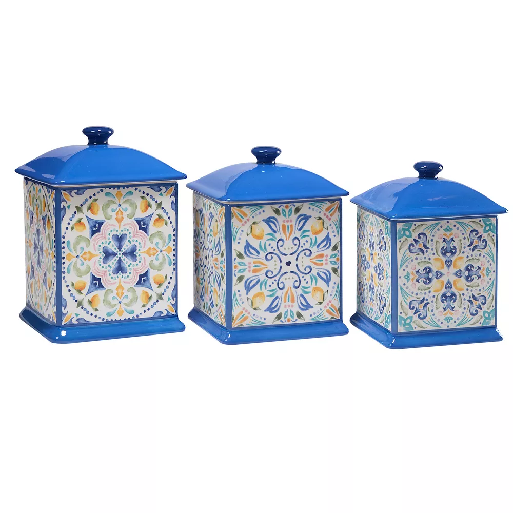 Certified International Lemonade 3-pc. Square Canister Set 1 Certified International Lemonade 3-pc. Square Canister Set